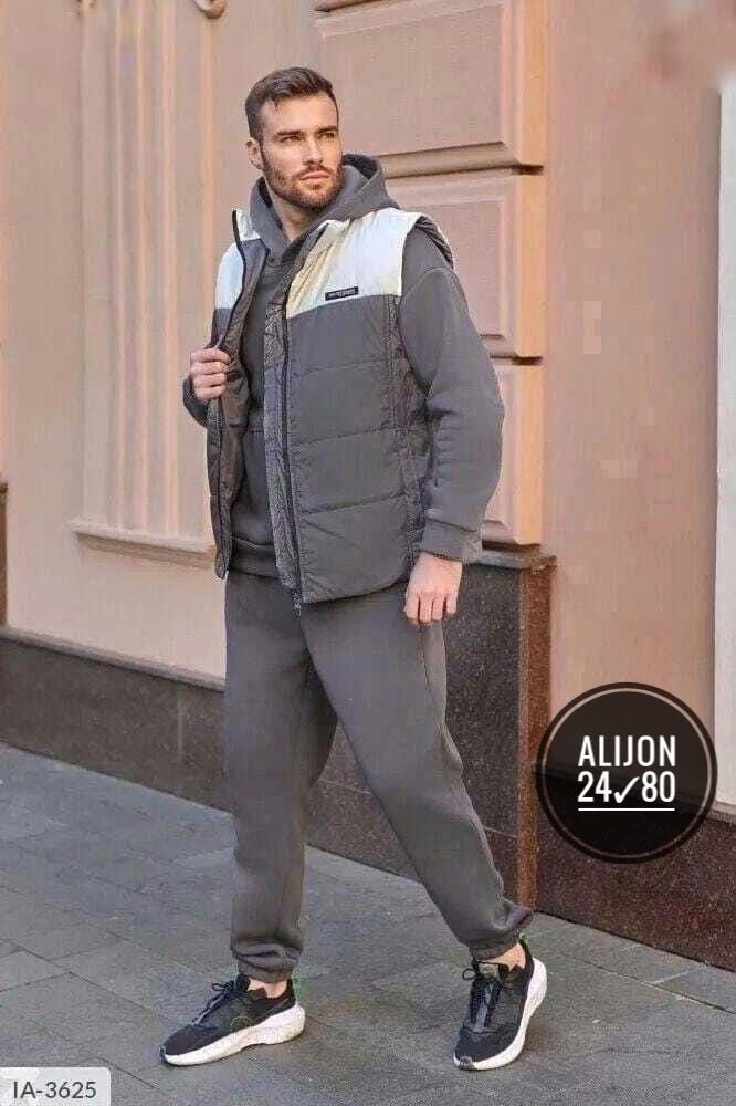 спортивный костюм с жилеткой мужской,спортивный костюм тройка с жилеткой,спортивный костюм с жилеткой теплый на флисе мужской больших размеров серый,теплый спортивный костюм с жилеткой мужской,костюм