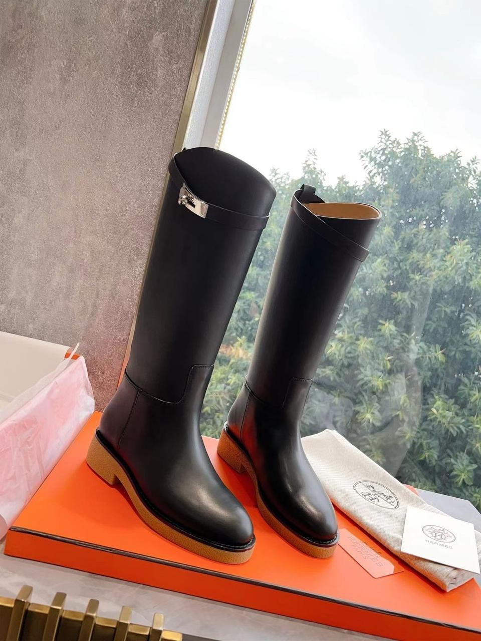 hermes женские кожаные сапоги premium black,сапоги hermes,сапоги эрмес,женские сапоги hermes,женские кожаные сапоги hermes коричневые с пряжкой