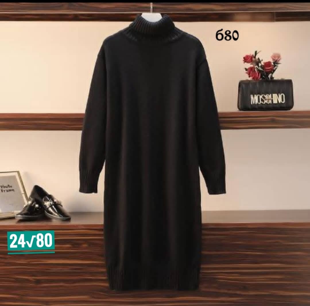 вязаное платье свитер,длинный свитер,платье-свитер женское шерстяное трикотажное с высоким воротником,платье свитер макси большой размер,теплое платье свитер