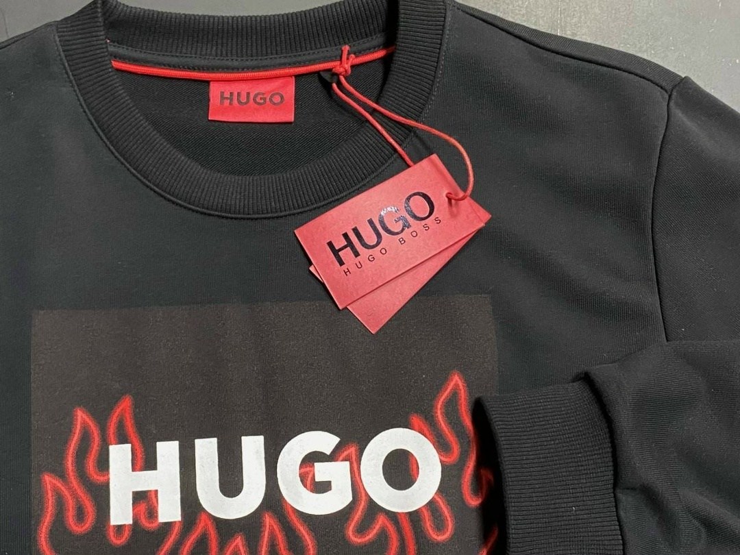 свитшот hugo boss,свитшот мужской hugo boss,свитшот из хлопкового футера с объемным логотипом с пламенем hugo,толстовка hugo,мужские толстовки hugo boss