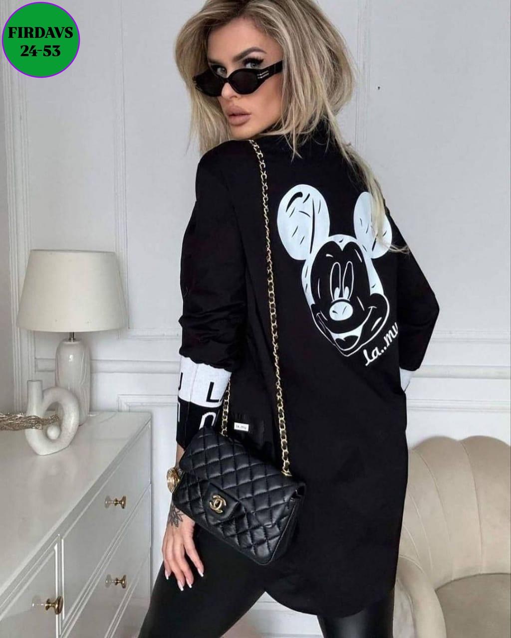 туника микки маус женская,блуза удлиненная,рубашка женская стильная,туника женская