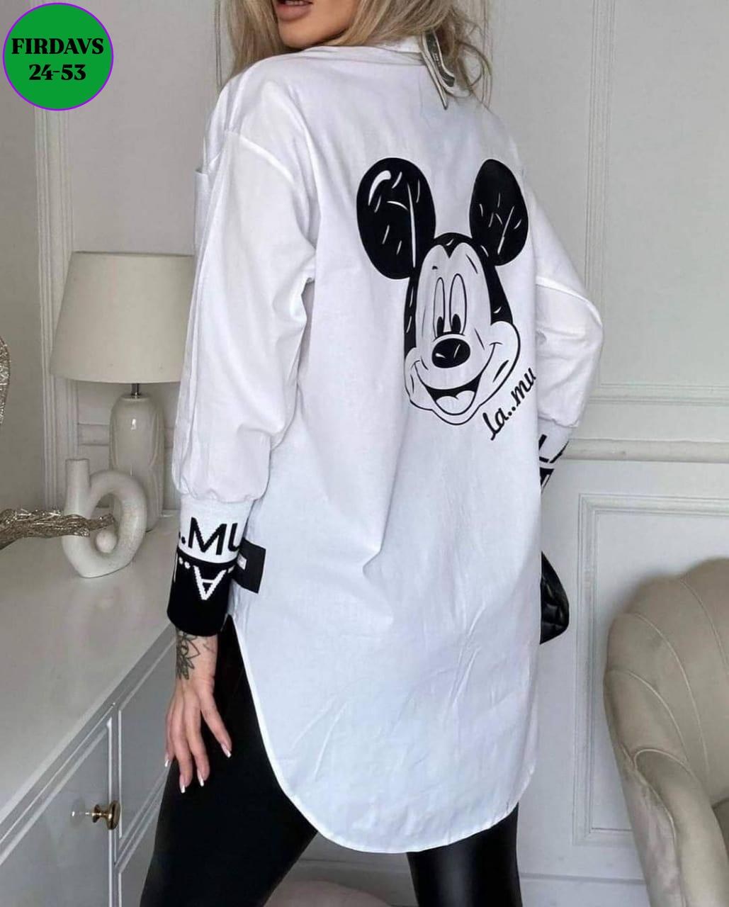 туника микки маус женская,блуза удлиненная,рубашка женская стильная,туника женская