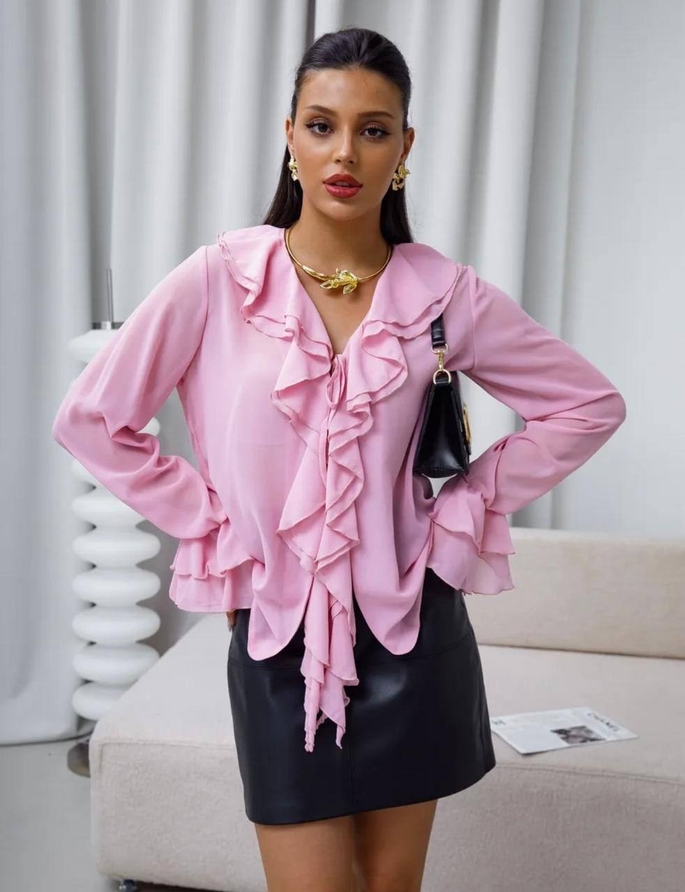 элегантные блузки,блузка с рюшами и воланами,блузка с рюшками,стильная блузка,блузка с рюшами