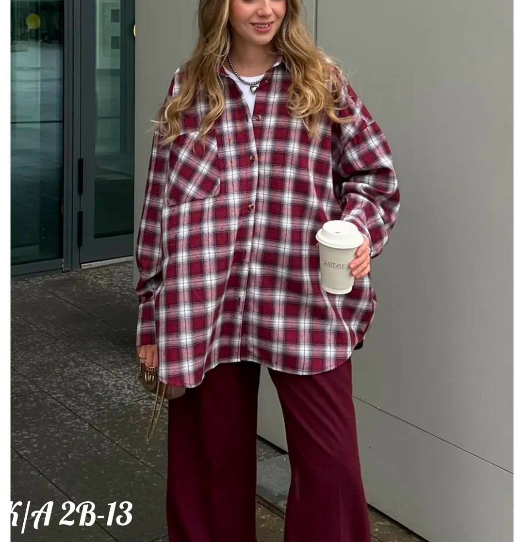 рубашка люше 4150 бордо,рубашка женская в клетку,рубашка lyushe 4150 бордо,женская рубашка оверсайз в клетку,рубашка в клетку