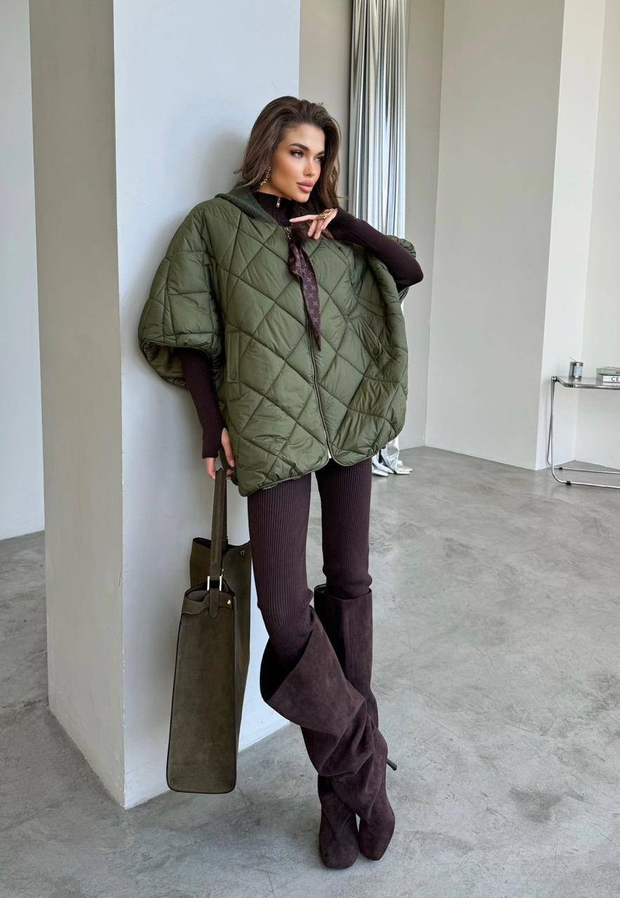 пуховик куртка пончо fly italy,oversize,куртка пончо,стеганый пуховик,стеганая куртка,куртка оверсайз