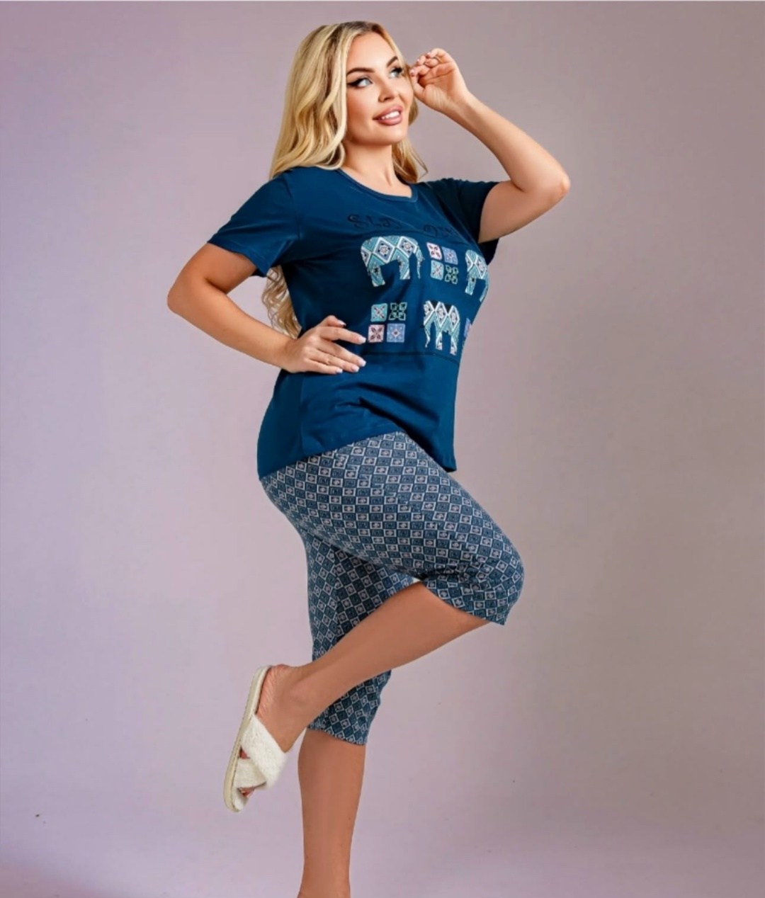 пижама с бриджами трикотажная samaя,пижама с бриджами трикотажная,пижама с бриджами хлопок трикотажная хб lavilux,пижама с бриджами женская,пижама с бриджами