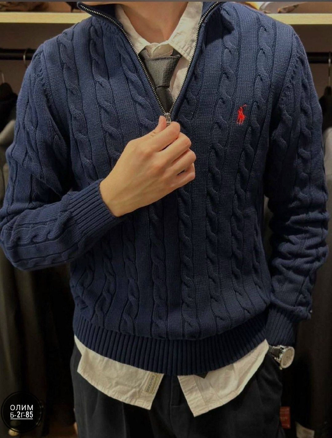 вязаные мужские свитера,свитер polo ralph lauren,свитер мужской polo ralph lauren вязаный с воротником на молнии синий,свитера мужская,мужская мода