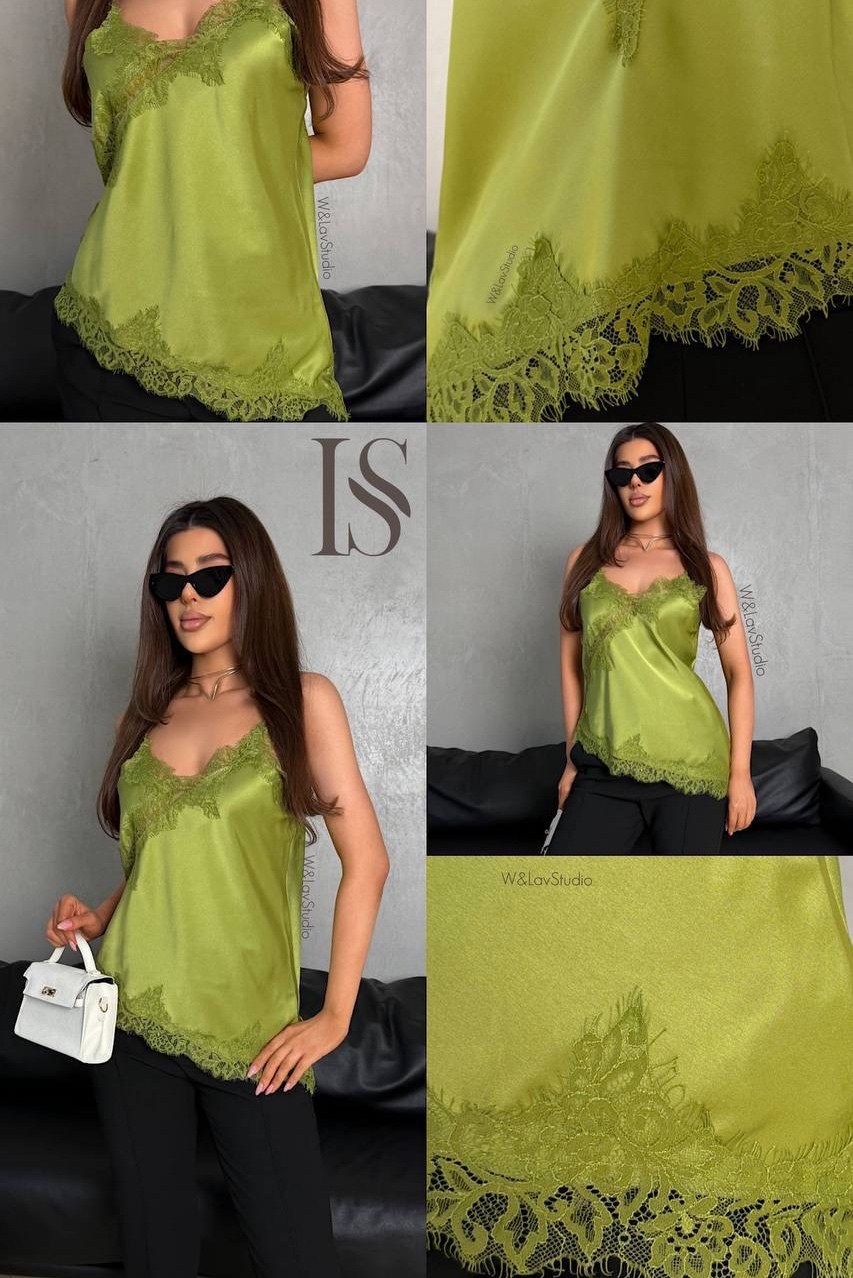 атласная майка с кружевом,шелковый топ в бельевом стиле с кружевом,топ атласный с кружевом,майка с кружевами,одежда с кружевом