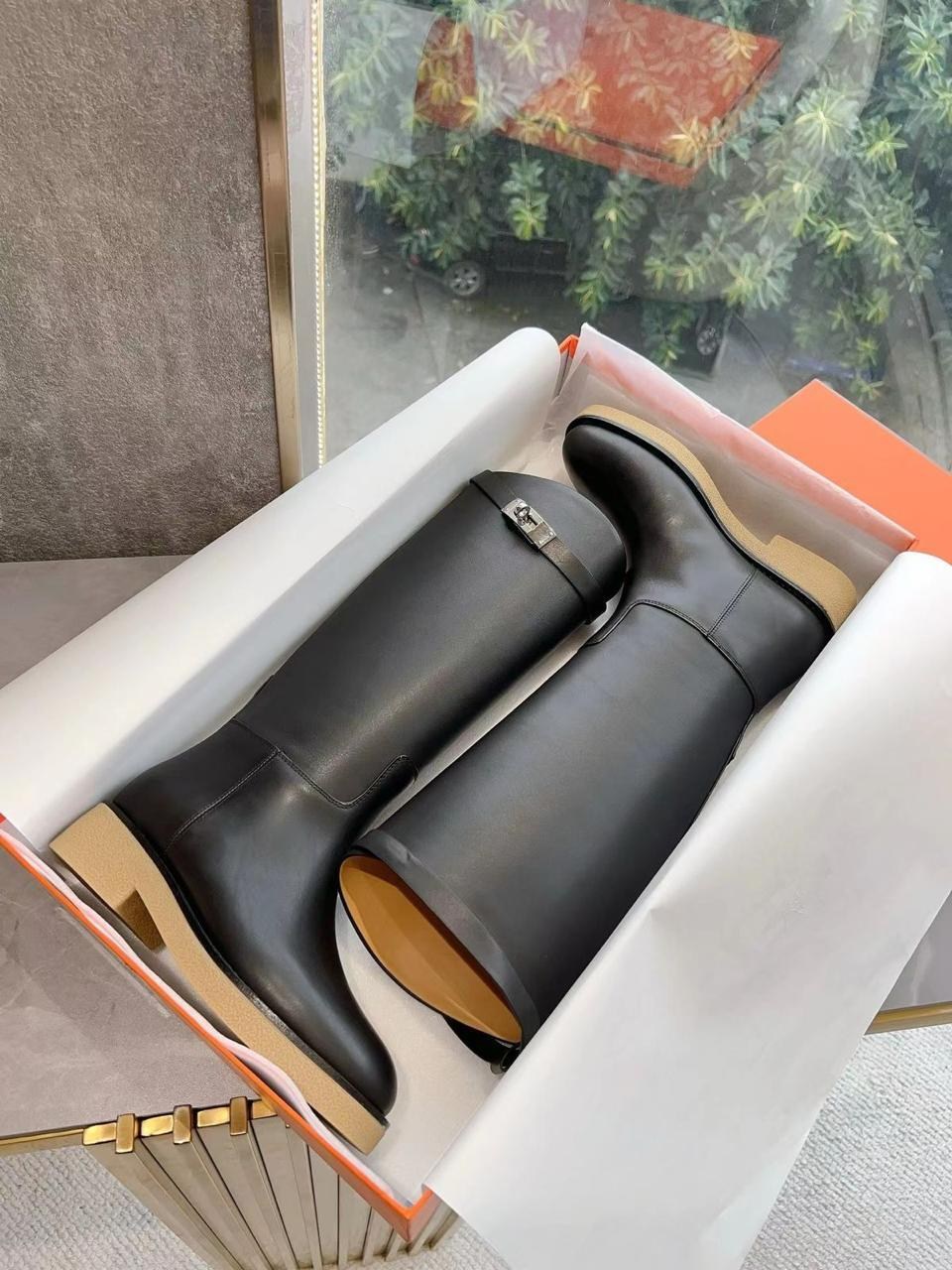 hermes женские кожаные сапоги premium black,сапоги hermes,сапоги эрмес,женские сапоги hermes,женские кожаные сапоги hermes коричневые с пряжкой