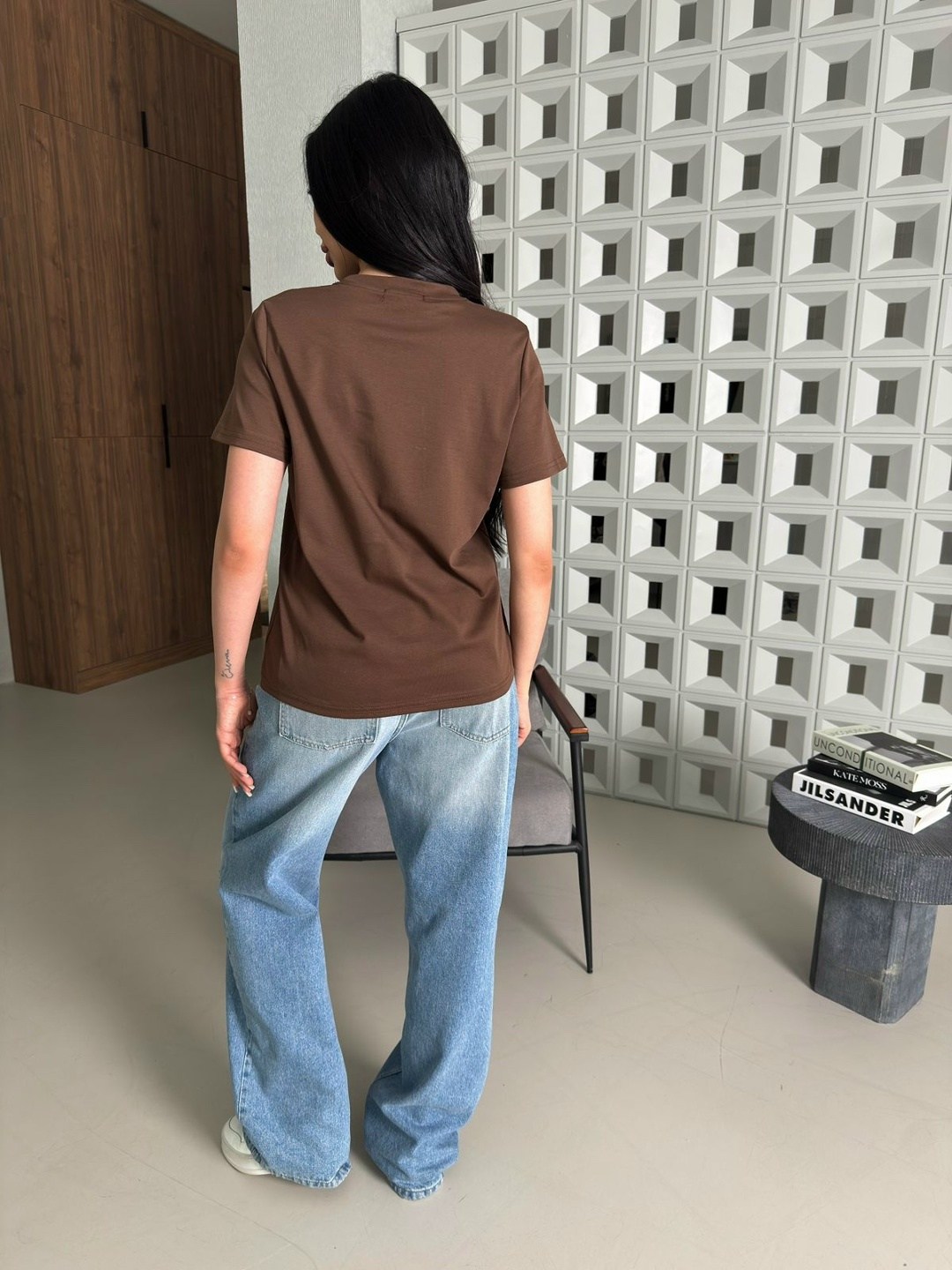 футболка y2k оверсайз zi-bella цвет шоколадный,женская футболка,футболки женская оверсайз,футболка y2k оверсайз zi-bella,футболка женская базовая