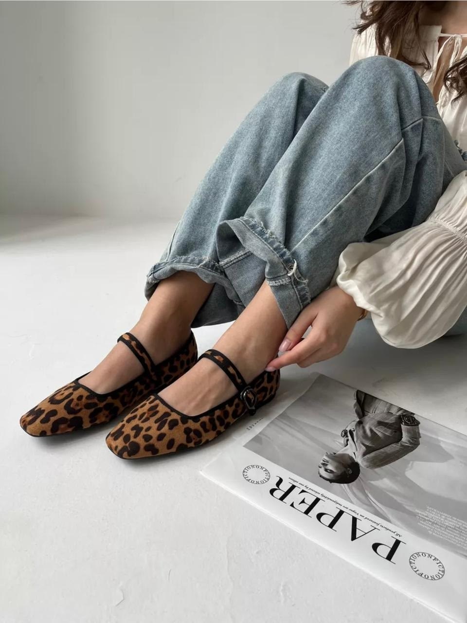 леопардовые балетки,балетки леопардовые летние с квадратным носом и ремешком shatilova m.v.,,женская ,балетки