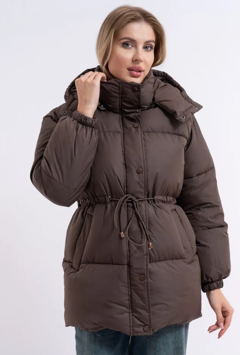 пуховик короткий зимняя куртка оверсайз с капюшоном milania style 262186174,куртка оверсайз,женская зимняя куртка,зимние куртки оверсайз,женская куртка