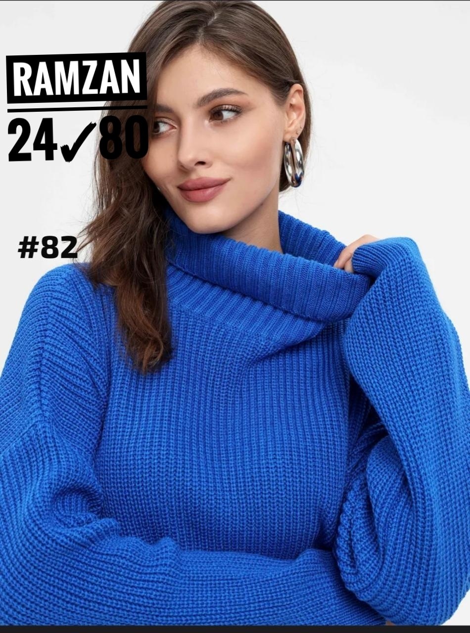 свитера вязаные,свитер женский,свитер,свитер оверсайз спицами женский с воротником хомут,синий женский свитер