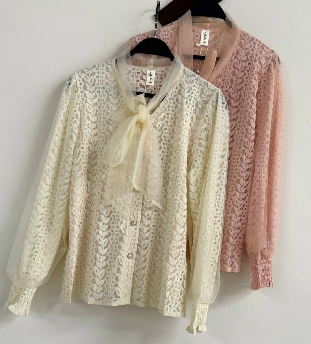 блузка офисная кружевная на пуговицах luce&ombra,кружевная блузка,ажурная блузка,женская блуза,блузка с бантом