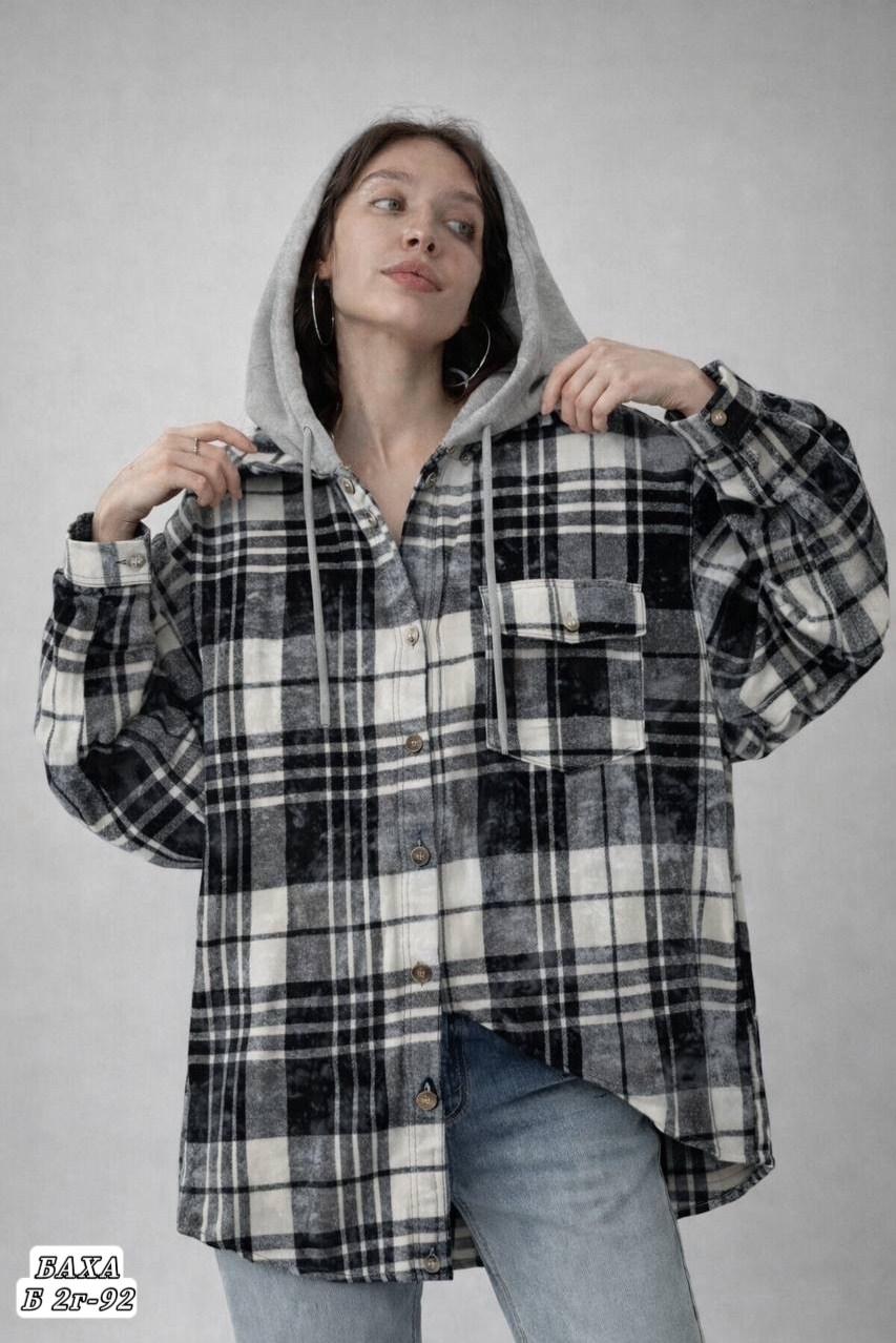 рубашка женская оверсайз в клетку,рубашка с капюшоном,клетчатая рубашка с капюшоном,рубашка с капюшоном женская,теплая рубашка с капюшоном