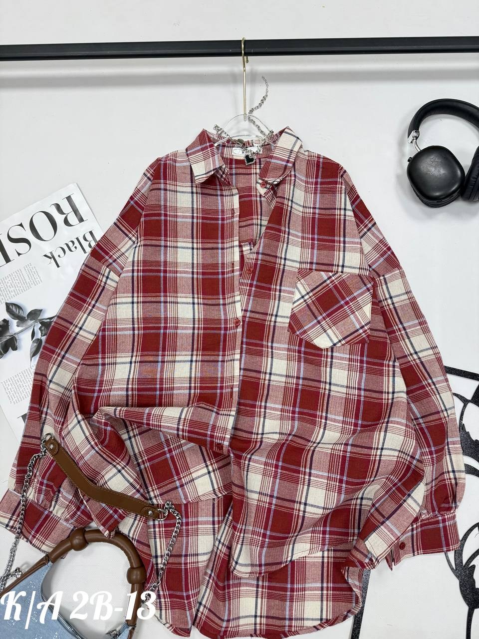 рубашка люше 4150 бордо,рубашка женская в клетку,рубашка lyushe 4150 бордо,женская рубашка оверсайз в клетку,рубашка в клетку