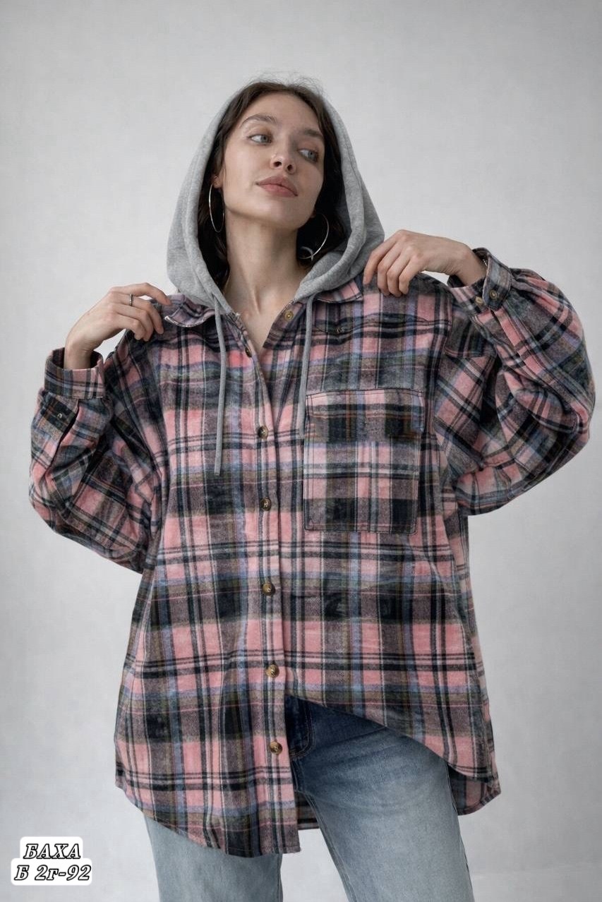 рубашка женская оверсайз в клетку,рубашка с капюшоном,клетчатая рубашка с капюшоном,рубашка с капюшоном женская,теплая рубашка с капюшоном