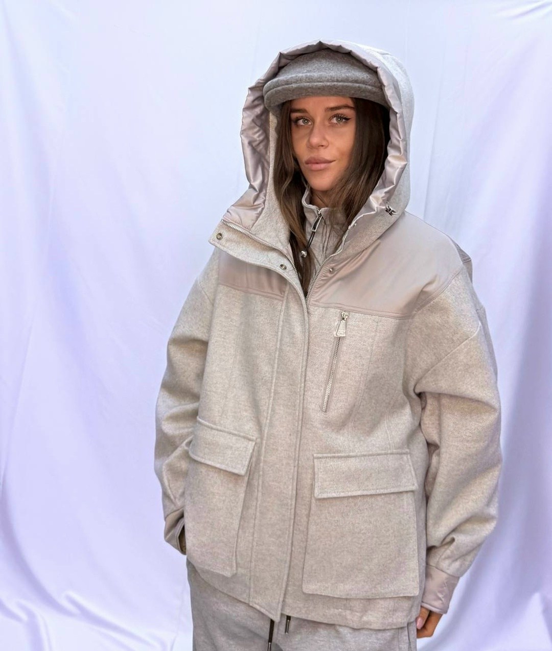 куртка пуховик зимний оверсайз с капюшоном miss diva,куртка оверсайз женская,куртка оверсайз,повседневная куртка,демисезонная куртка