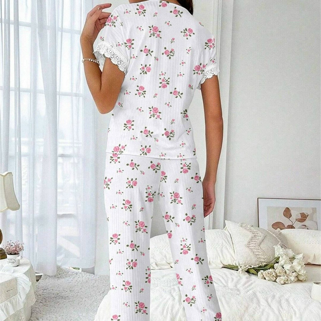 новый женский пижамный комплект с вишневым принтом,женская элегантная пижама с принтом вишни,женская домашняя одежда пижамный комплект с принтом вишни,женская пижама,пижама для женщин