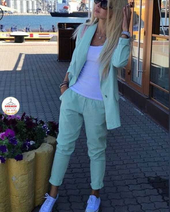 женский костюм двойка,женский летний костюм двойка,модные костюмы,блондинка в белом костюме брючном,стильные костюмы