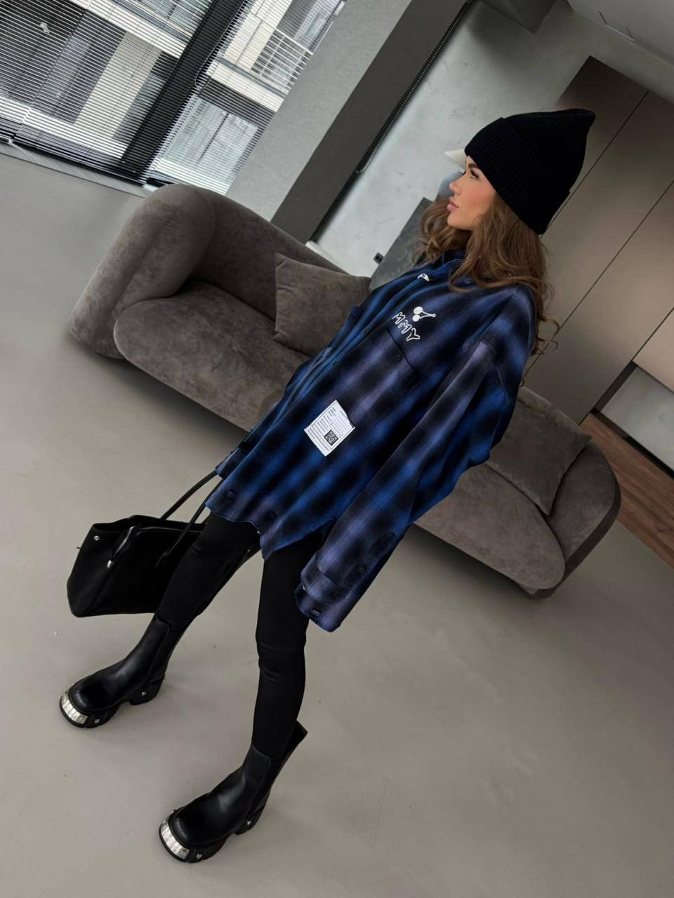 рубашка в клетку оверсайз со стразами perferita,рубашка в клетку,рубашка женская в клетку,рубашка женская в клетку оверсайз,женская рубашка