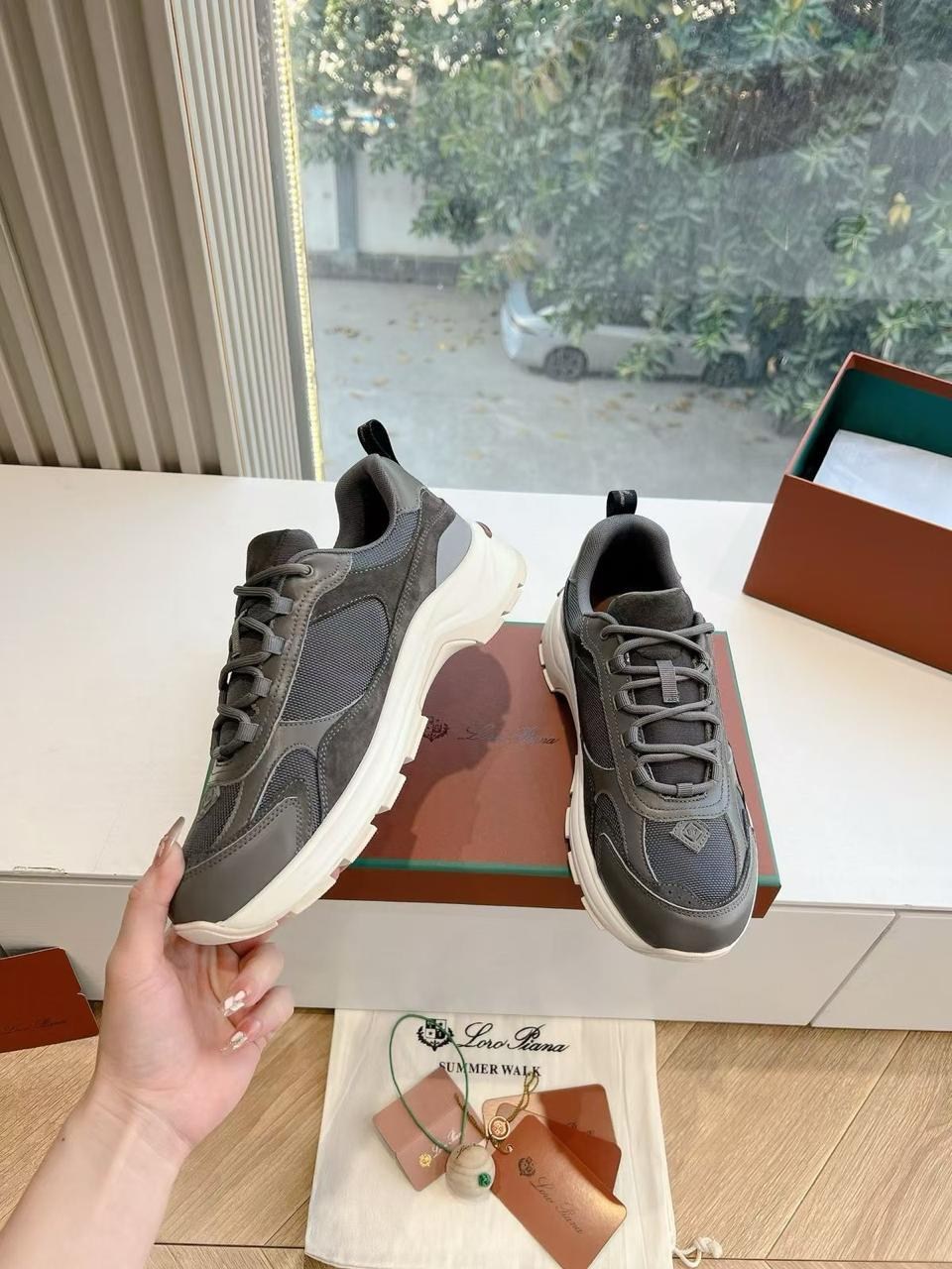 кроссовки loro piana,комбинированные кроссовки loro piana,кроссовки premium,комбинированные кроссовки,