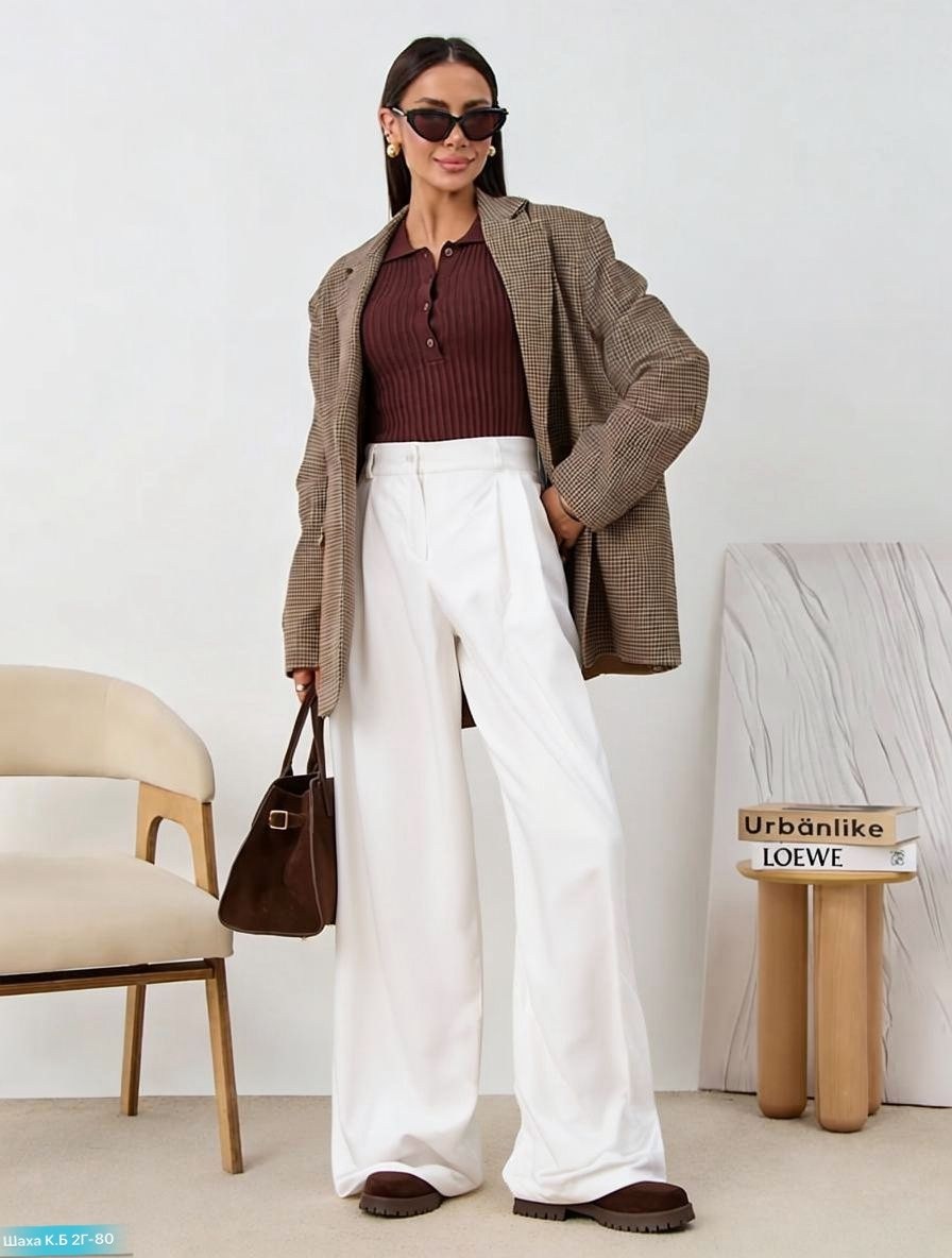 брюки палаццо терракотовые,элегантные брюки,повседневные брюки,модные брюки,жакет и брюки