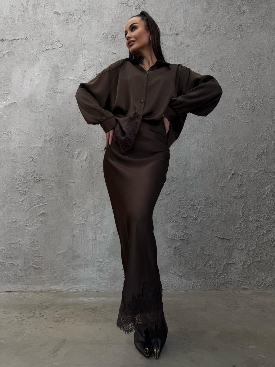 рубашка блузка из органзы miumiu cool casual wear,рубашка блузка из органзы miumiu cool casual wear цвет горький шоколад,рубашка блузка из органзы miumiu cool casual wear цвет коричневый,костюм шелков