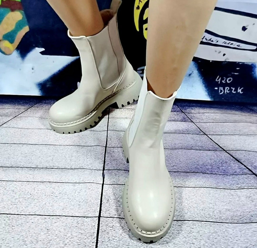 ботинки женские,ботинки челси женские зимние белые,, женская,модные ботинки