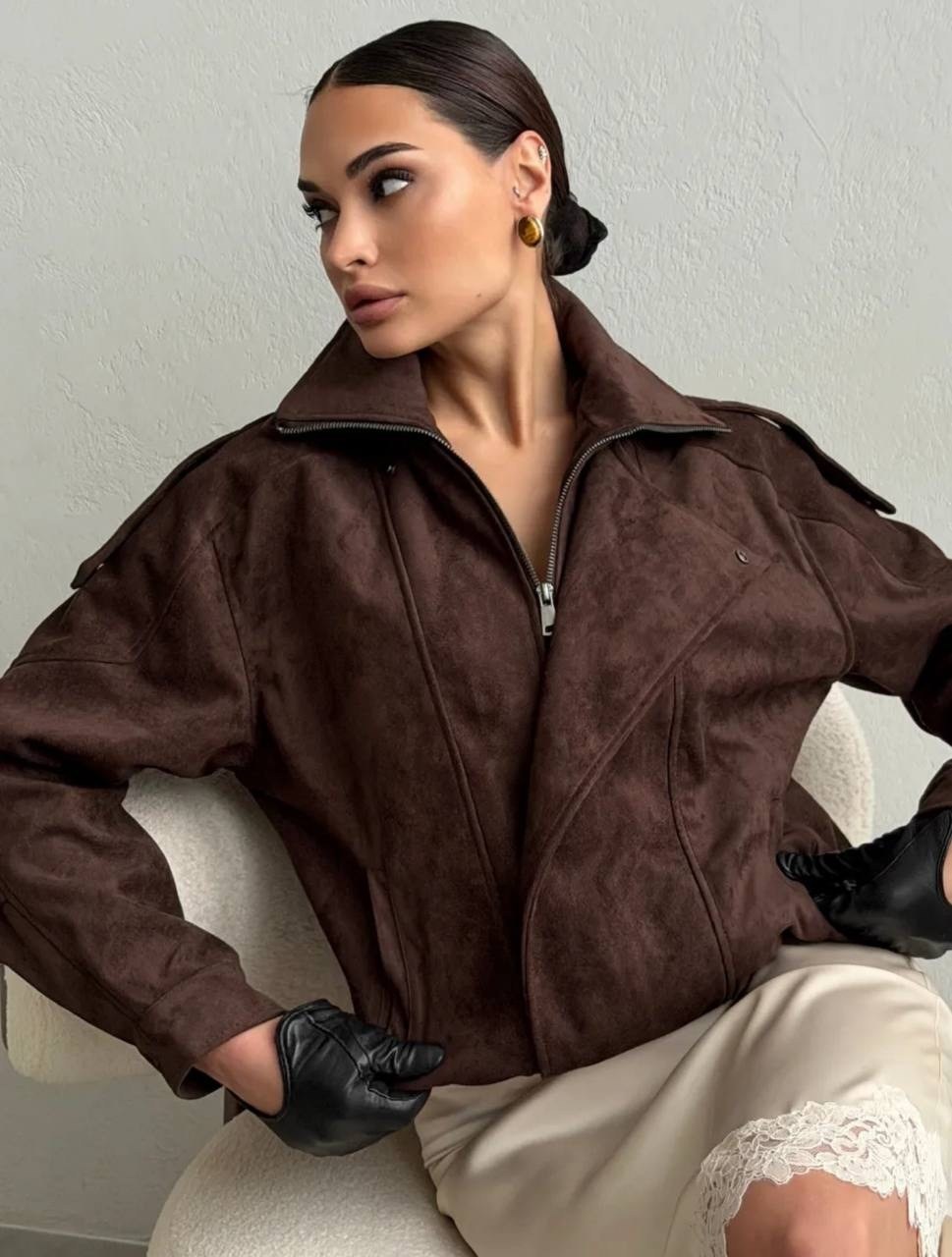 замшевая куртка,куртка замшевая женская,куртка косуха замшевая коричневая с поясом tadari,женская куртка бомбер из эко замши коричневого цвета,косуха замшевая куртка оверсайз nezalivay