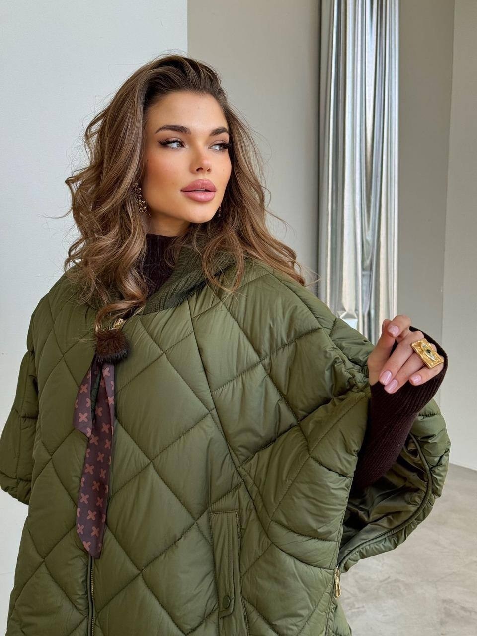 пуховик куртка пончо fly italy,oversize,куртка пончо,стеганый пуховик,стеганая куртка,куртка оверсайз