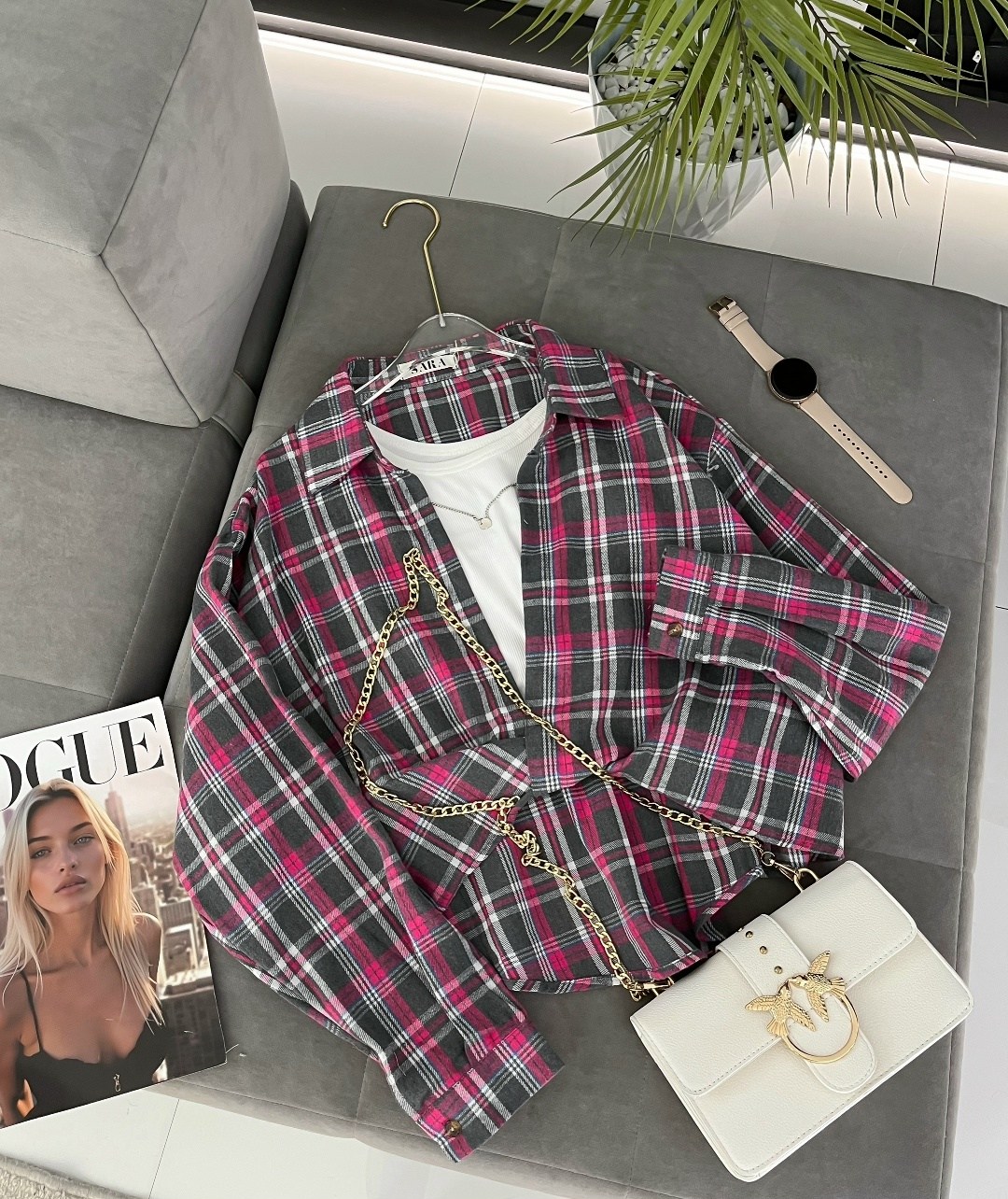 женская рубашка в клетку,рубашка в клетку женская арт.494445,рубашка клетка,женская рубашка оверсайз в клетку,женская рубашка