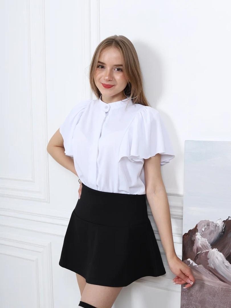 стильная блузка,блузка для девочки,блузка рубашка,блузка школьная,белая блузка школьная с рюшами
