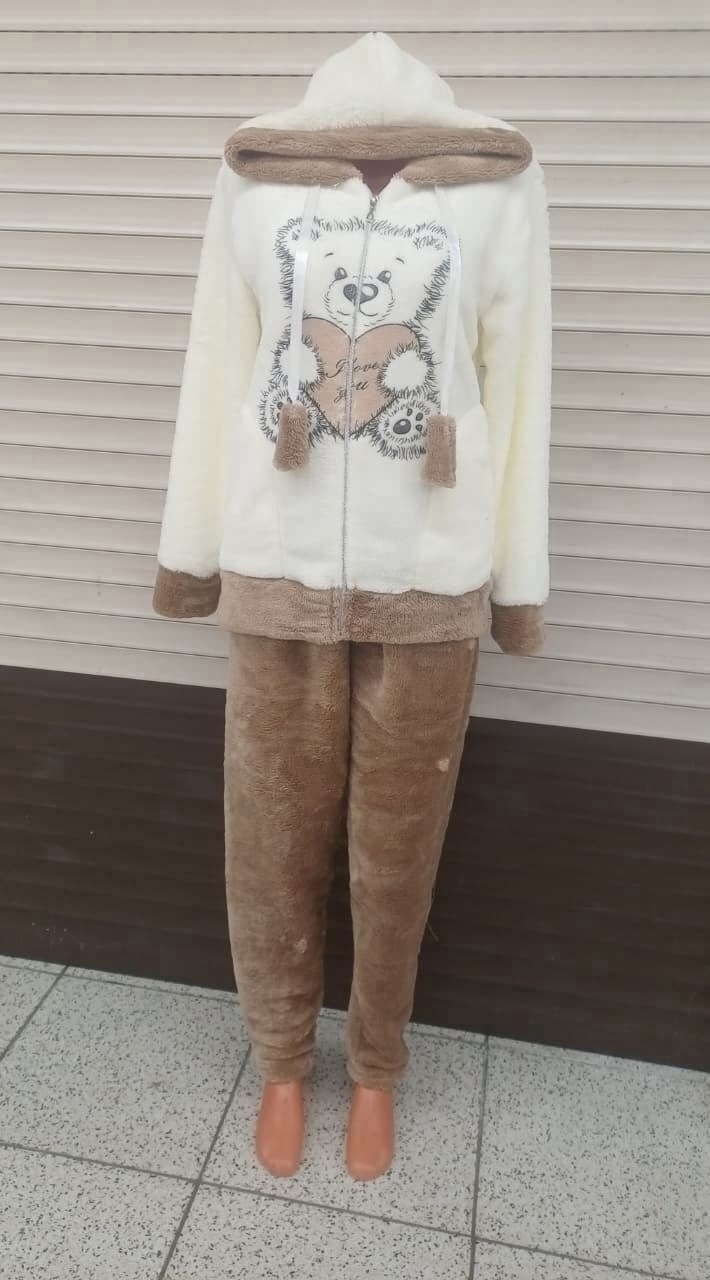 теплая пижама,пижама с медведями,пижама с мишками,пижама для женщин,теплый домашний костюм