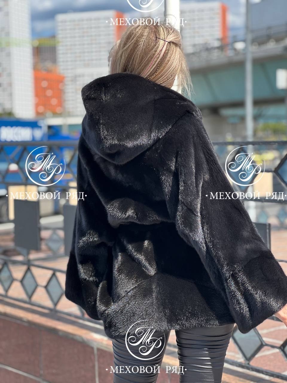 норковая шуба черный бриллиант,меховой ряд-business,шубка из импортной норки с капюшоном модель кимоно,шубка из меха европейской норки,шубка из импортной норки с капюшоном модель "кимоно" в цвете "чер