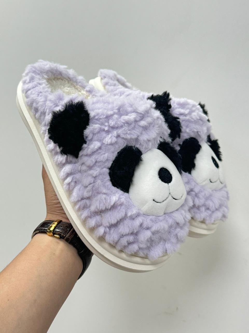 тапки панда,плюшевые тапочки,домашние тапочки,тапочки панды,плюшевые домашние тапочки