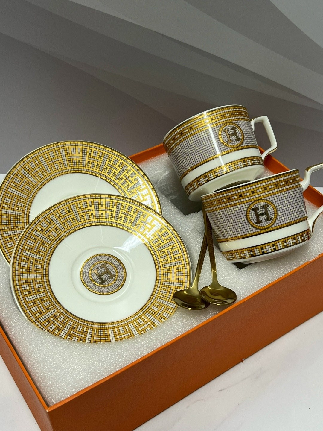 сервиз чайный hermes,набор кофейные,чайные наборы,сервиз чайный кофейный набор hermes на 2 персоны фарфор,hermes набор чайный