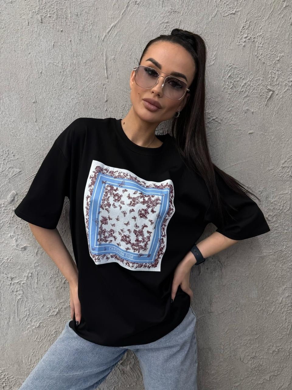 футболка y2k оверсайз zi-bella цвет шоколадный,футболки женская оверсайз с принтом,женская футболка,футболка оверсайз,футболка y2k оверсайз