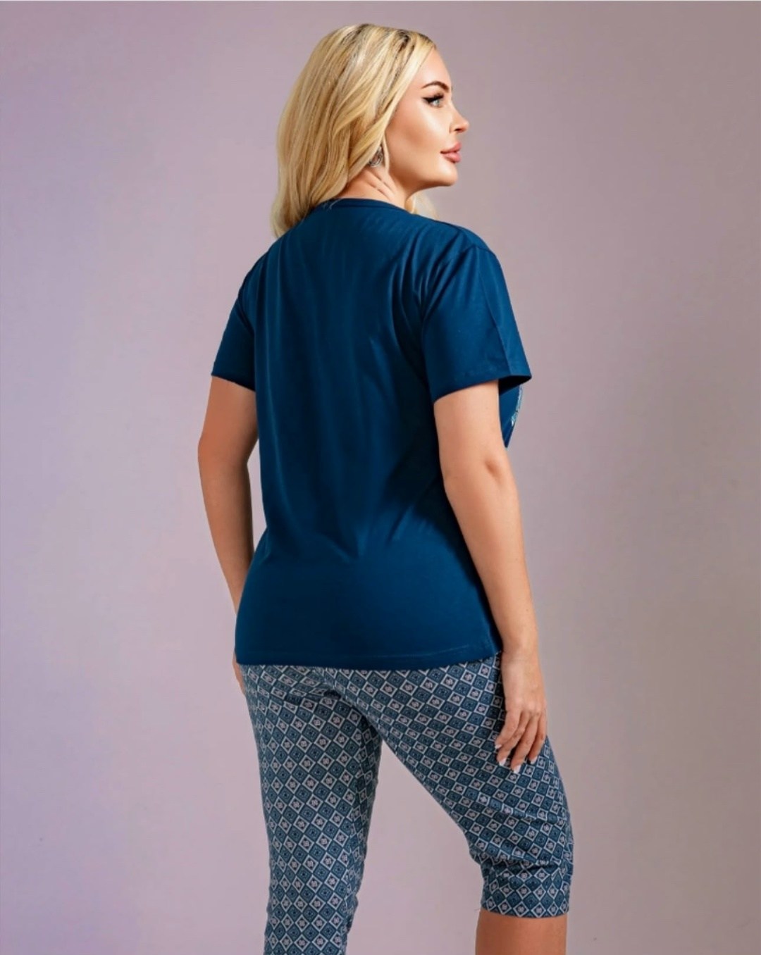 пижама с бриджами трикотажная samaя,пижама с бриджами трикотажная,пижама с бриджами хлопок трикотажная хб lavilux,пижама с бриджами женская,пижама с бриджами