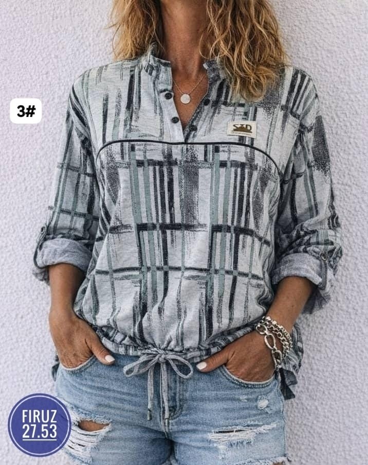 рубашка женская,повседневная рубашка,модная блузка,модная рубашка,трикотажная блузка