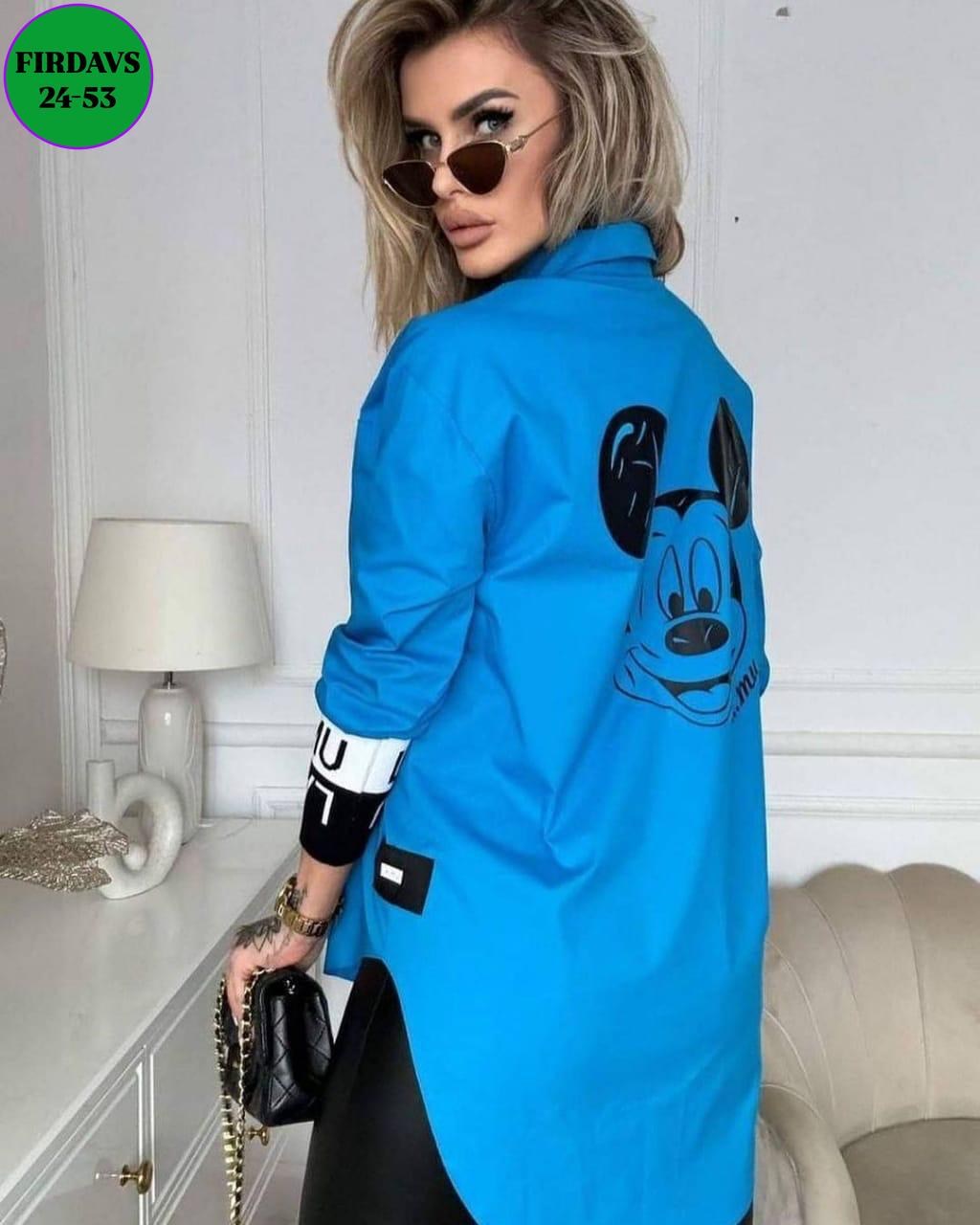 туника микки маус женская,блуза удлиненная,рубашка женская стильная,туника женская