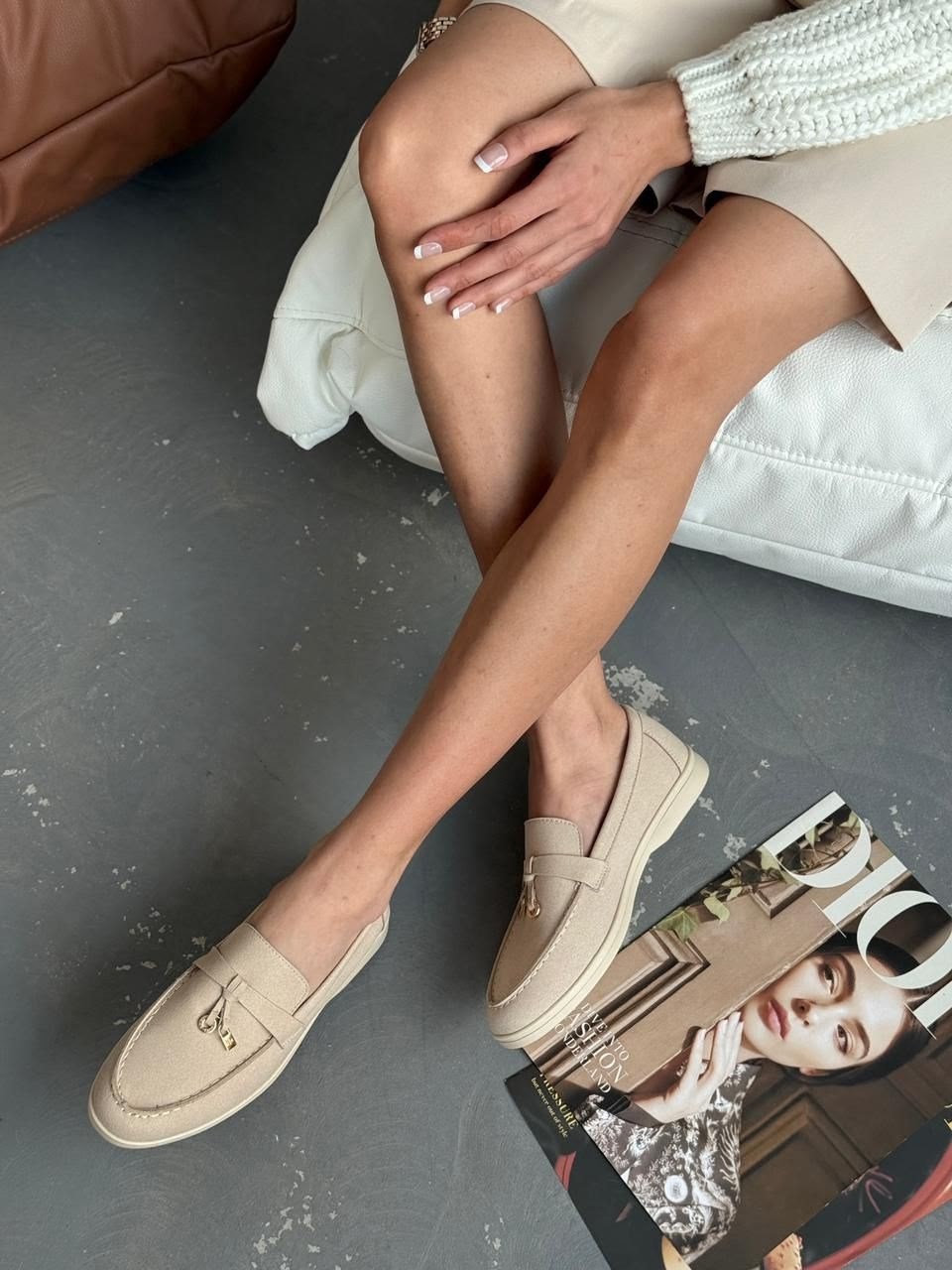 лоферы loro piana женские,,лоферы loro piana,бежевые лоферы,женские лоферы