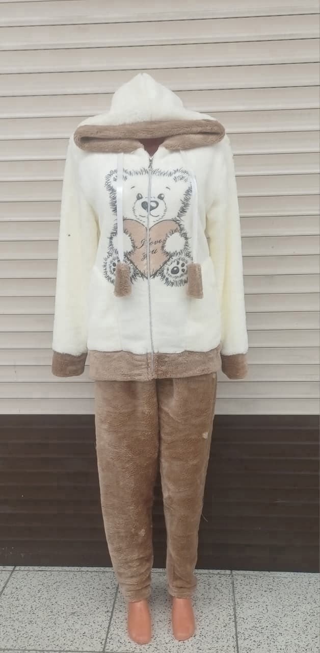 теплая пижама,пижама с медведями,пижама с мишками,пижама для женщин,теплый домашний костюм