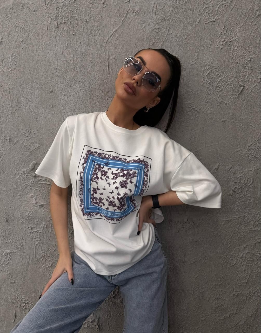 футболка y2k оверсайз zi-bella цвет шоколадный,футболки женская оверсайз с принтом,женская футболка,футболка оверсайз,футболка y2k оверсайз