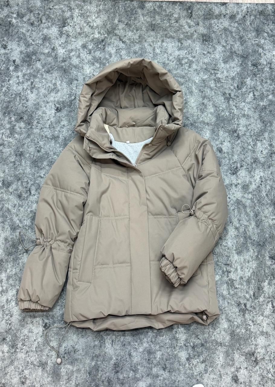 куртка зимняя оверсайз с капюшоном короткая miss evulia,пуховик с капюшоном,куртка женская,женский пуховик,женская куртка зимняя