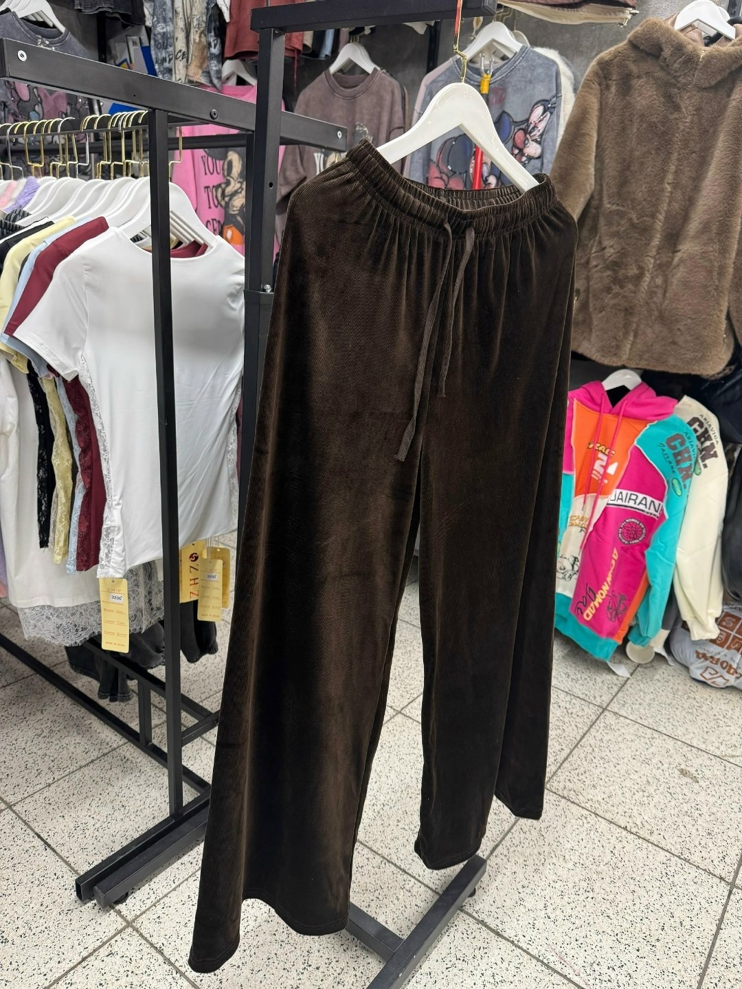 вельветовые брюки палаццо на меху mina fashion,брюки вельветовые палаццо женские,широкие брюки женские,бархатные брюки,брюки женские велюровые с широкими штанинами