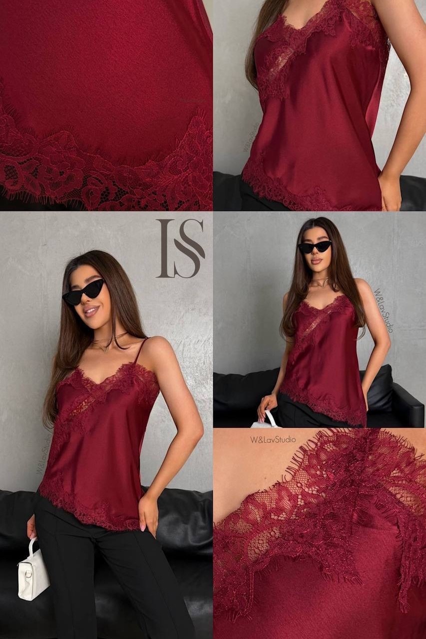 атласная майка с кружевом,шелковый топ в бельевом стиле с кружевом,топ атласный с кружевом,майка с кружевами,одежда с кружевом