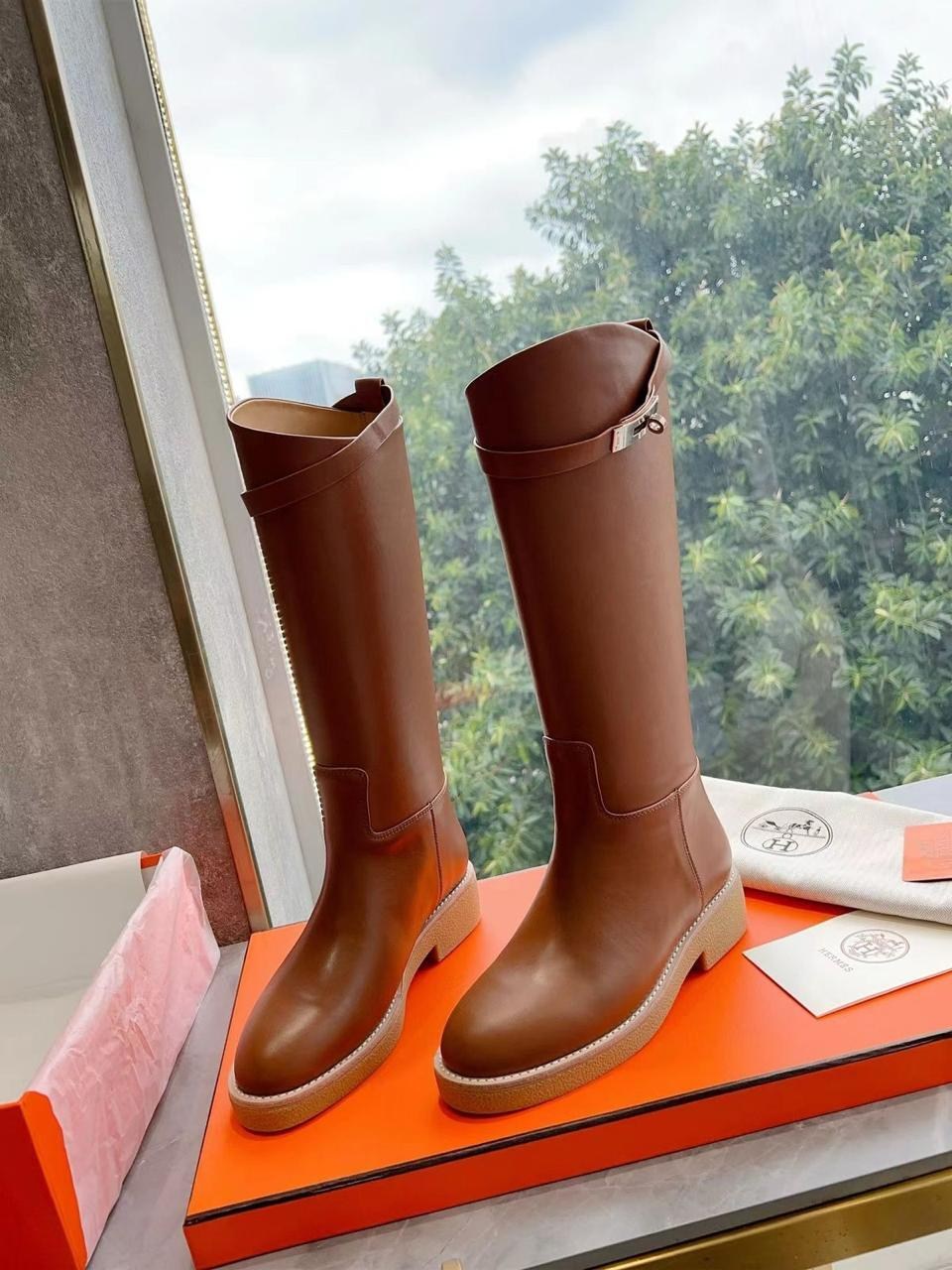 hermes женские кожаные сапоги premium black,сапоги hermes,сапоги эрмес,женские сапоги hermes,женские кожаные сапоги hermes коричневые с пряжкой