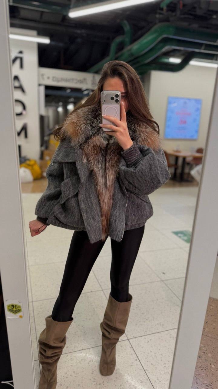 шуба натуральная,шубка из меха европейской норки с капюшоном из меха песца,куртка меховая,женское двухстороннее пальто с мехом лисы,шуба женская