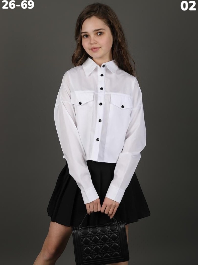 блузка к школе,блузка для девочки,школьная блузка,рубашка школьная укороченная для девочки za'i,школьная рубашка